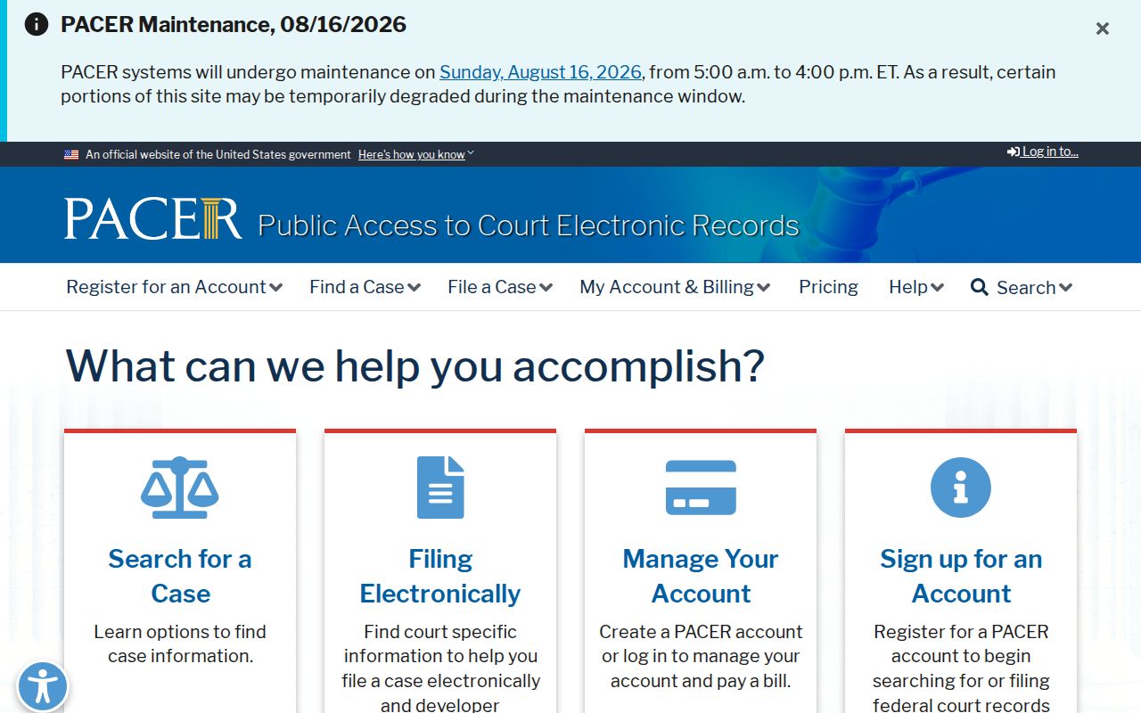 Oconto County federal criminal court record search through PACER